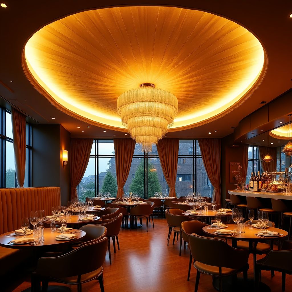 Napínané stropy v restauraci